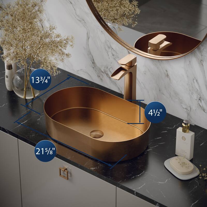 Karran USA CCV400 Cinox 21-5/8" Oval Stainless Steel Vessel Bathroom
