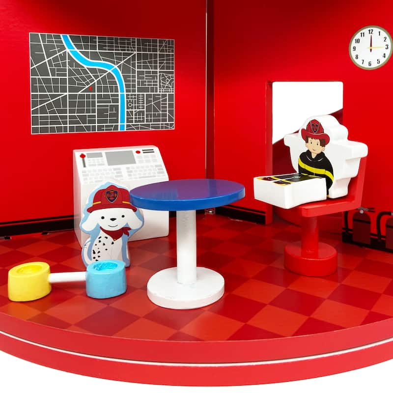 Teamson Kids 3-Story Fire Station Playset with 25 Figurines and Furnishings
