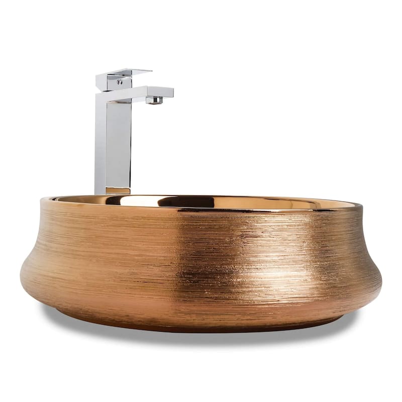 Fine Fixtures LUXURY VESSEL ROUND 18 X 18 BRUSHED BRONZE