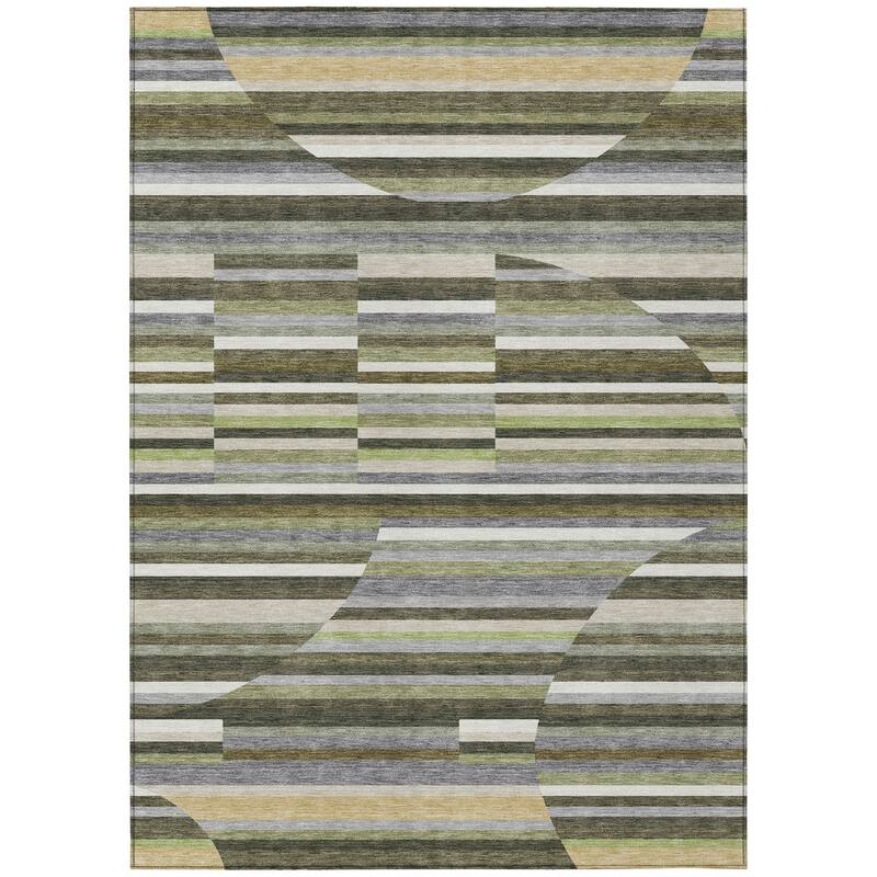 Machine Washable Indoor/ Outdoor Modern Cokedale Chantille Rug