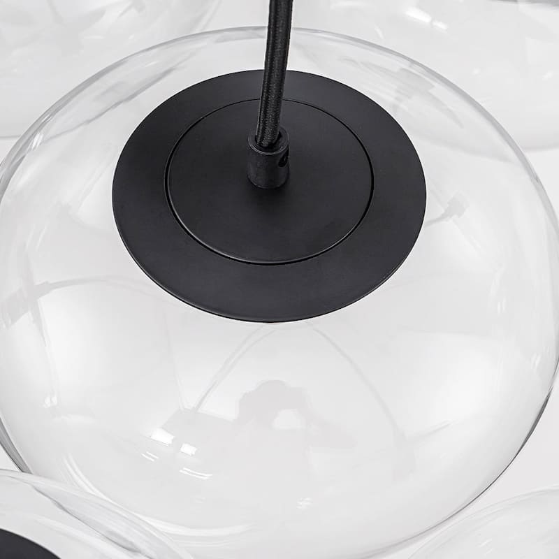 Minimalist 7-Light Glass Globe Bubble Cluster Pendant Chandelier