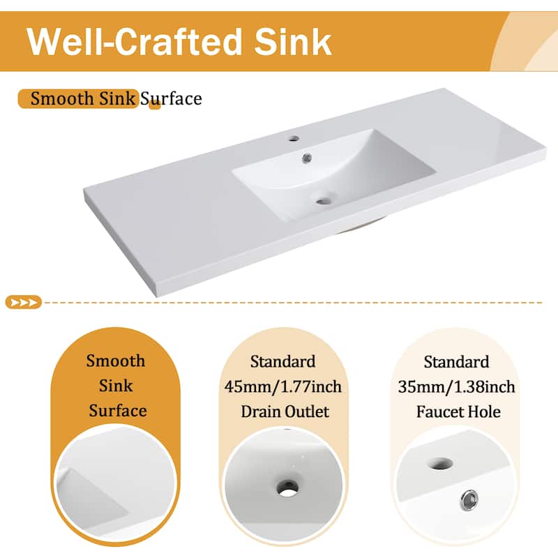 Malwee 24"/30"/36"/48"/60" Bathroom Vanity with Sink, FreeStanding Vanity with Soft Close Door and Drawer