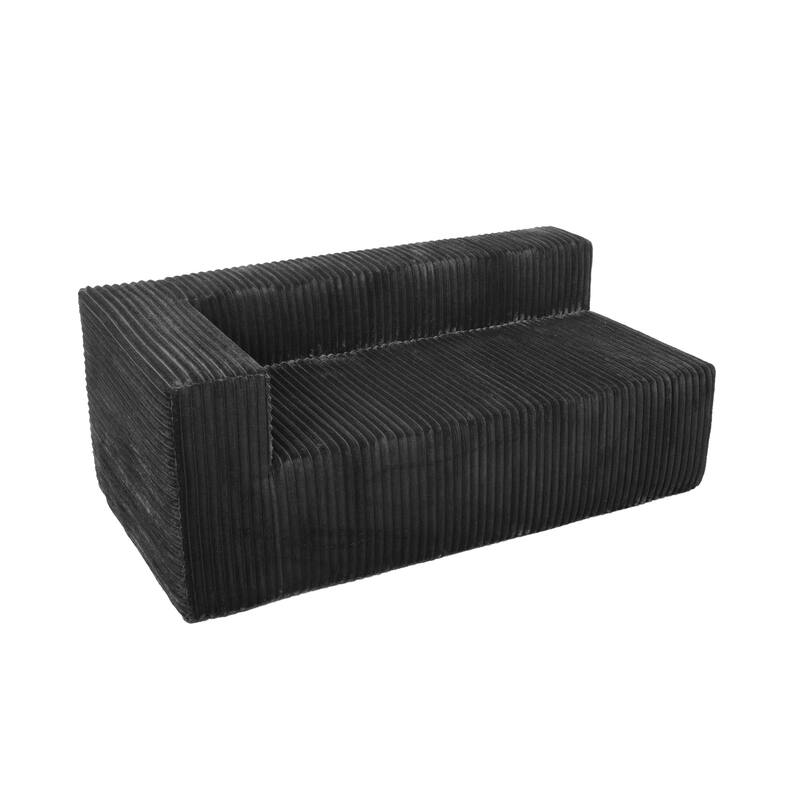 105.11" L-Shaped Chenille Sectional Sofa with All-Foam Structure, 6 Pillows and Space-Saving Design (Left Chaise)