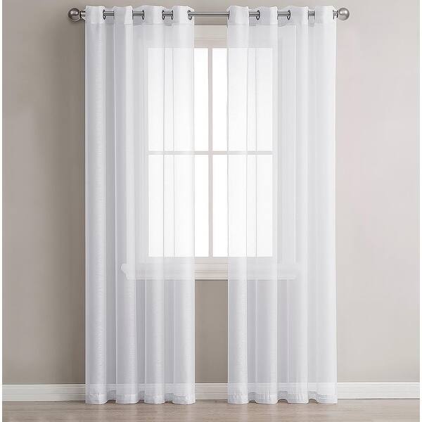 White Sheer Curtains With Grommetsnull