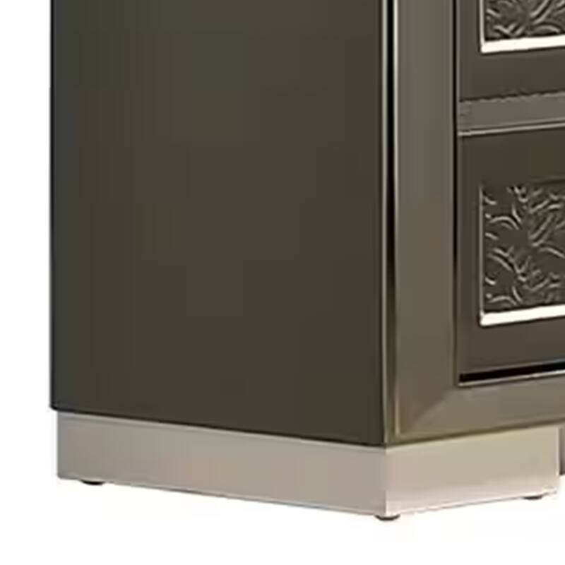 Levi 6 Drawer Wide Dresser, Dark Gray Solid Wood, Bedroom Storage