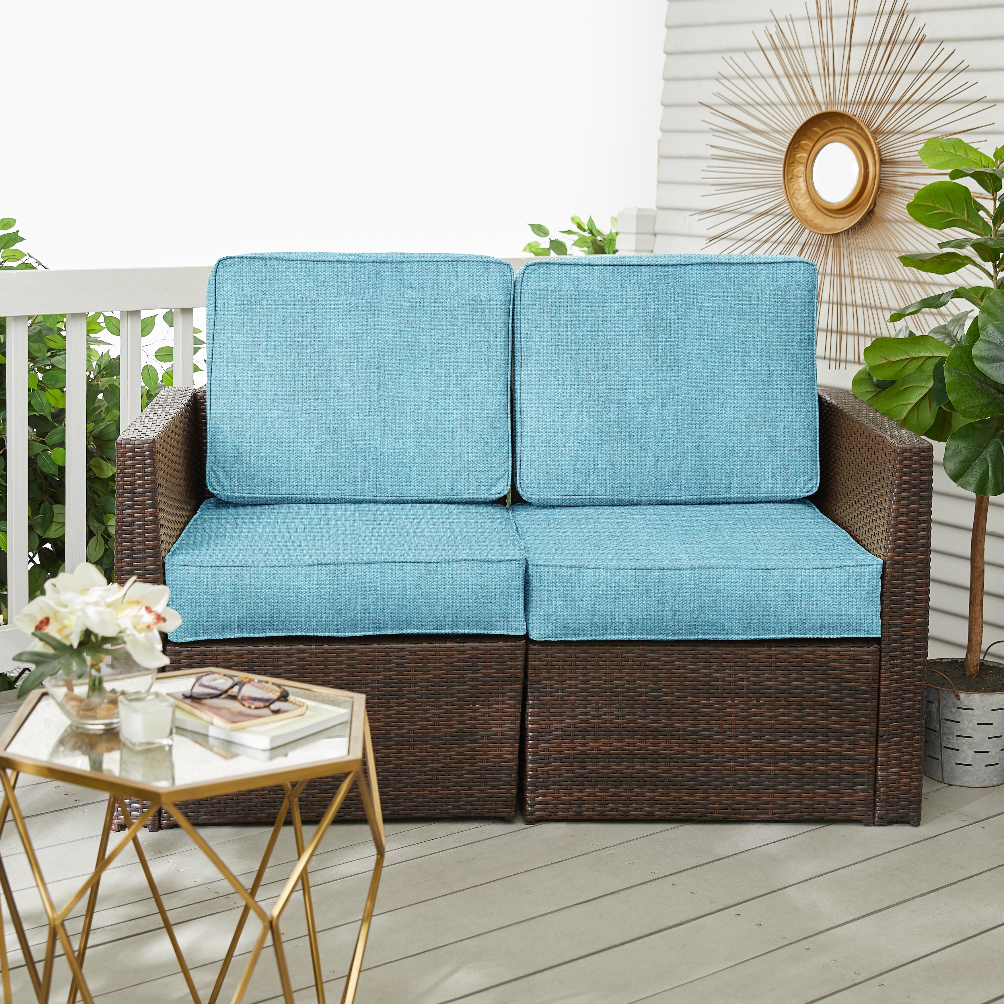 Outdoor loveseat new arrivals sunbrella