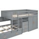 preview thumbnail 13 of 29, Twin Bunk Bed with Trundle, Desk, Wardrobe & Drawers - Multi-Functional Bed, Grey