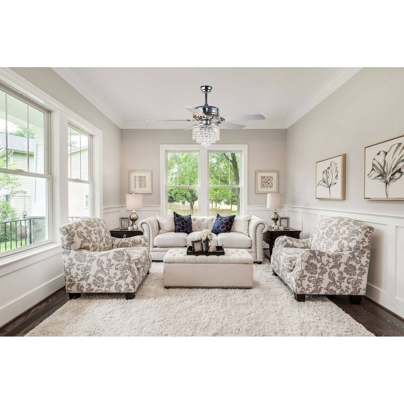 Bella Depot 52" Crystal Ceiling Fan with Light and Remote
