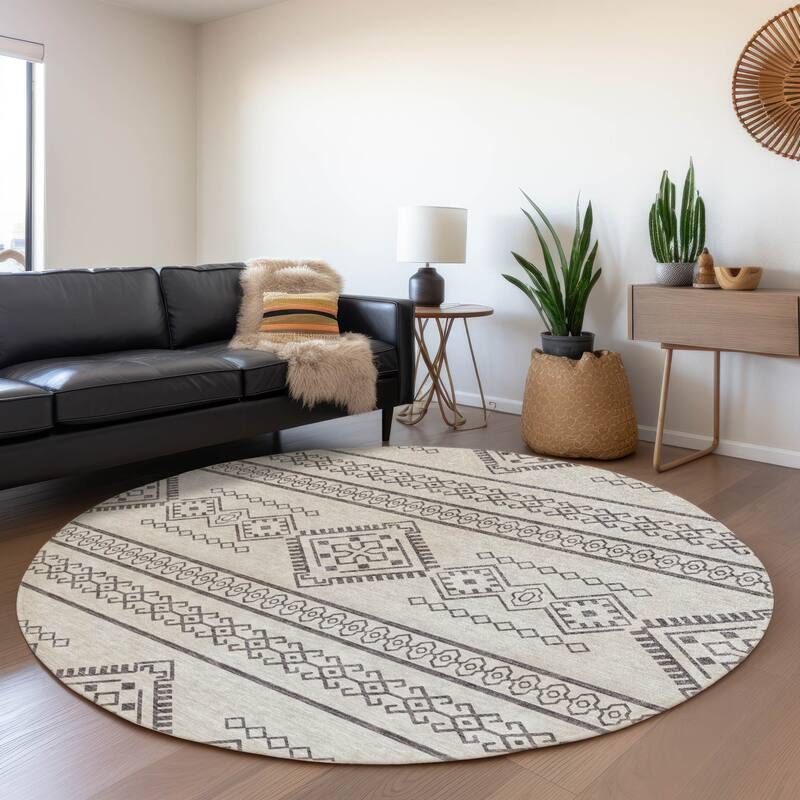 Premium Washable Super Soft Boho Globe Mayfield Rug - Beige - 8' x 8'
