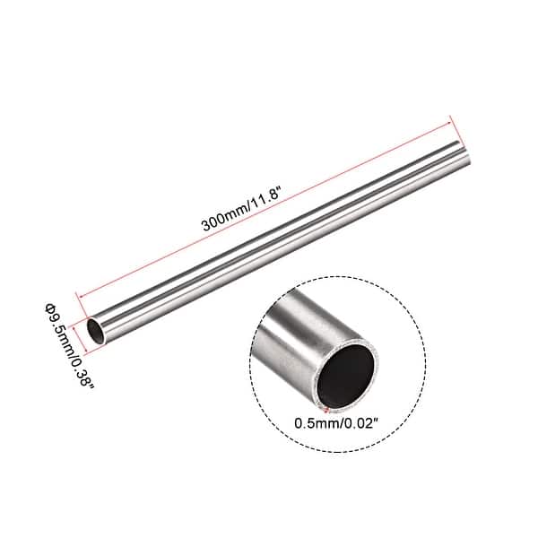 2 Tubes Capillaires En Acier Inox 304 - 7mm Intérieur, 8mm Extérieur, Longueur 300mm