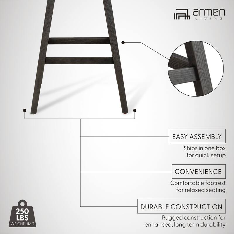 Branson Modern Bar Stool, Upholstered Counter Stool with Solid Wood Frame