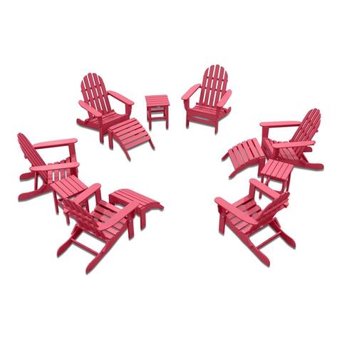 Nelson 6-piece Adirondack Chair Set with 3 Ottomans and 3 Side Tables by Havenside Home