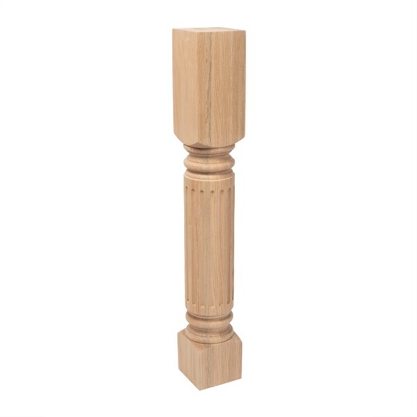 Shop 35-1/4" x 5" x 5" Unfinished Solid Red Oak Fluted ...