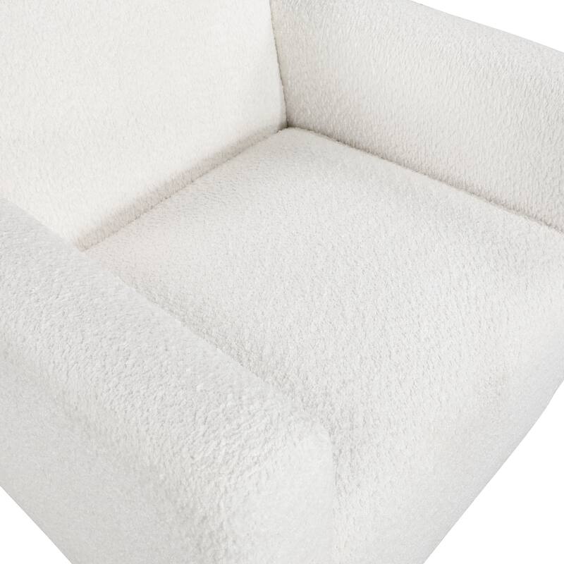 Moxee White Boucle Fabric Arm Chair by Greyson Living