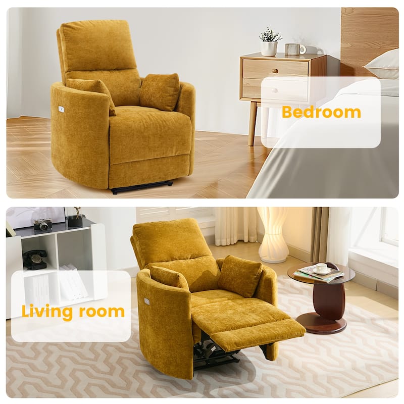 Chenille Power Recliner, 3-position Reclining Chair