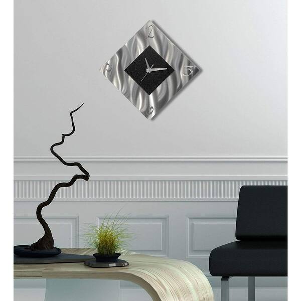 slide 2 of 5, Statements2000 Black/Silver Modern Metal Wall Clock Art Accent Decor by Jon Allen - Prediction Clock