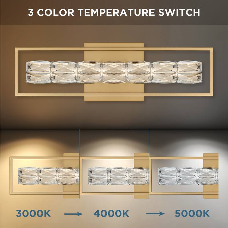 Dazzle Integrated LED Soft Gold Bath Light with CCT Switch