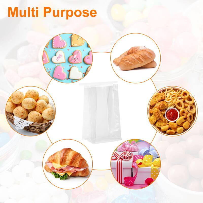 50Pcs Bread Bags for Homemade Bread, Bakery Bags - Clear - 3.9x8.7x5.1 Inches
