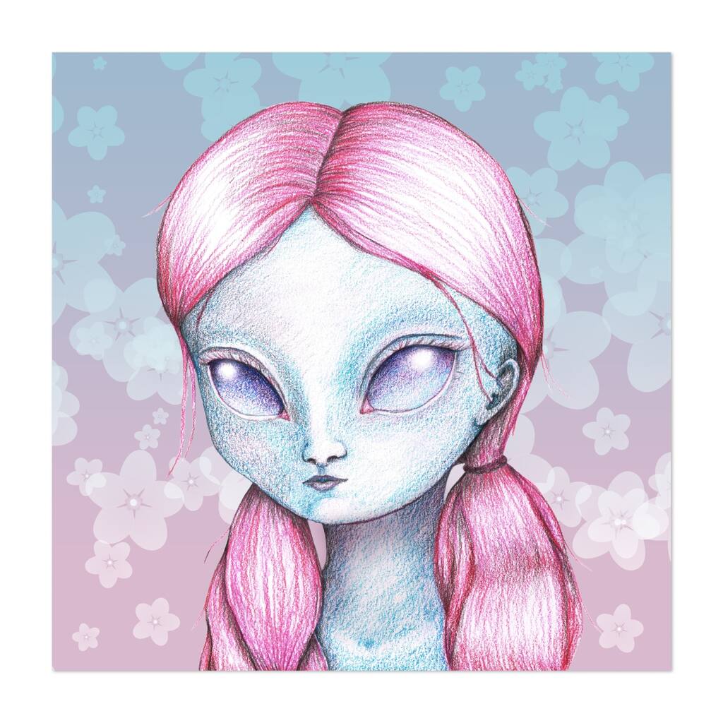 Pretty alien girl Digital Aliens Feminine Figurative Art Print/Poster