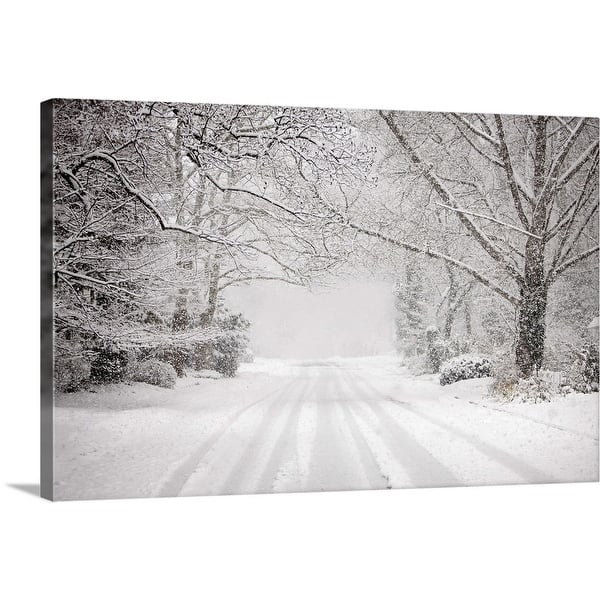 Snowy road in snow storm
