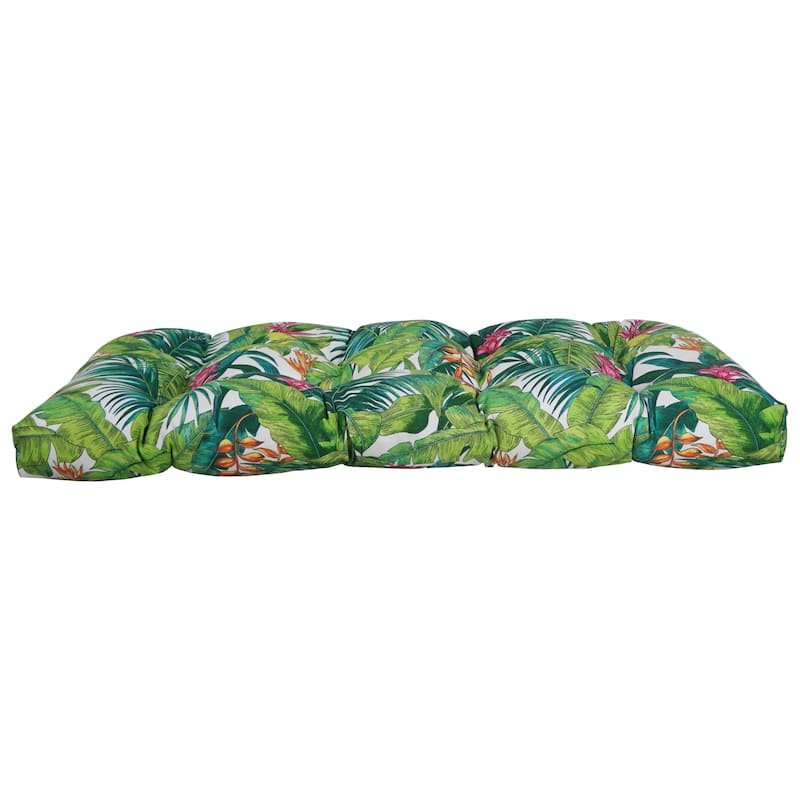 42-inch Rounded Back Tufted Outdoor Loveseat/Bench Cushion