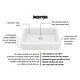preview thumbnail 5 of 7, Karran All-in-One Apron Front/Farmhouse Quartz 34-in Single Bowl Kitchen Sink in White with Faucet KKF210 in Stainless Steel