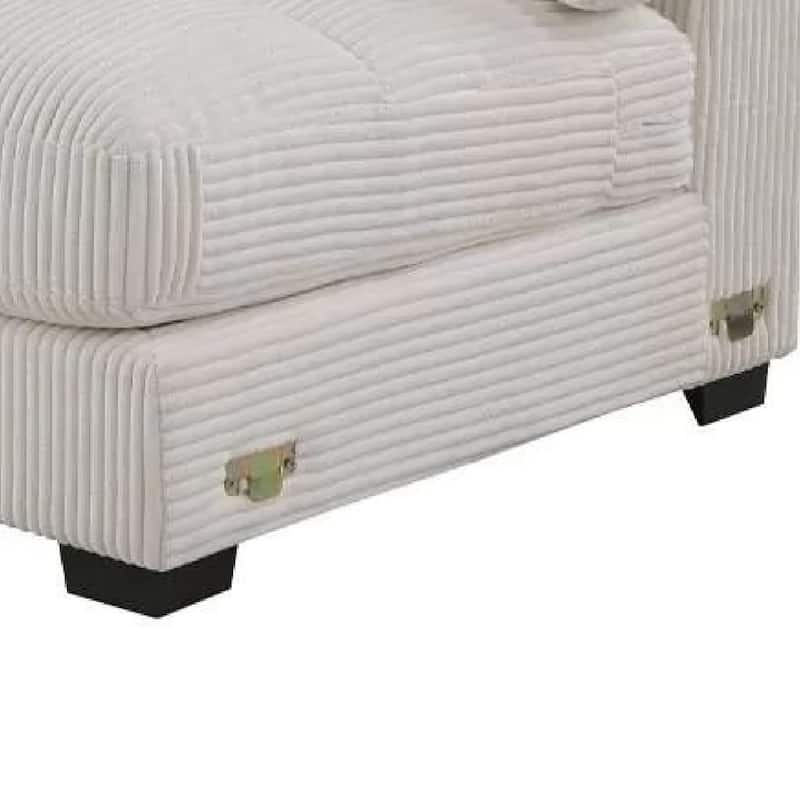 Nolan Armless Modular Chair with Square Frame, Plush Beige Corduroy