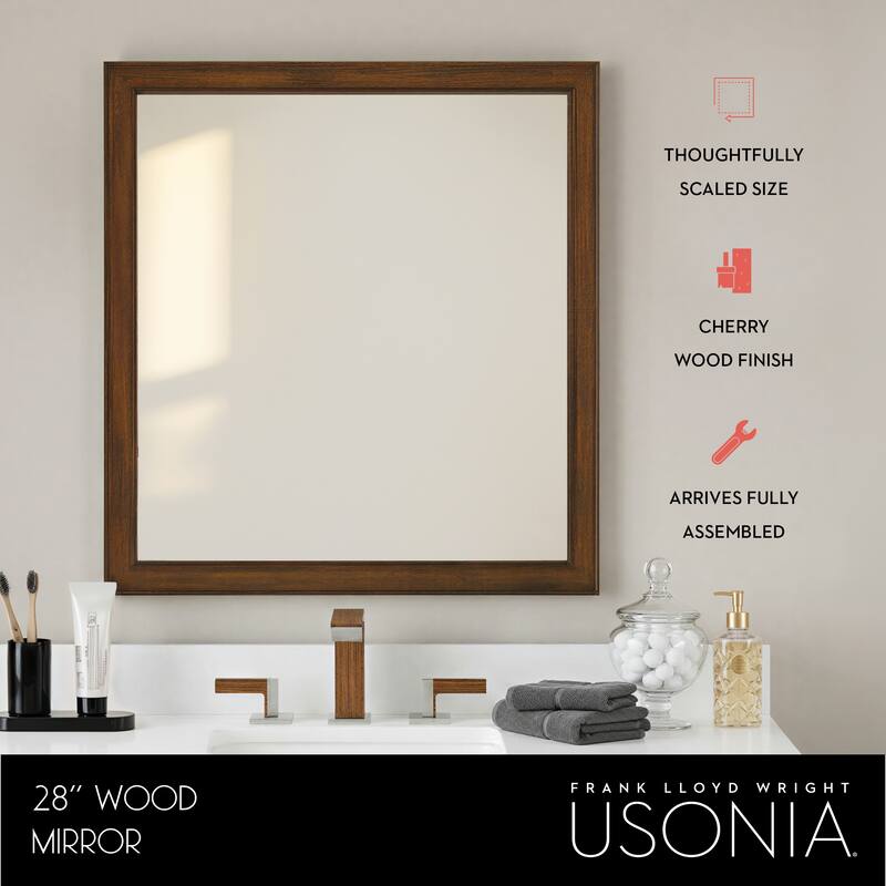 Frank Lloyd Wright USONIA® Progression 22 or 28-inch Wood Mirror
