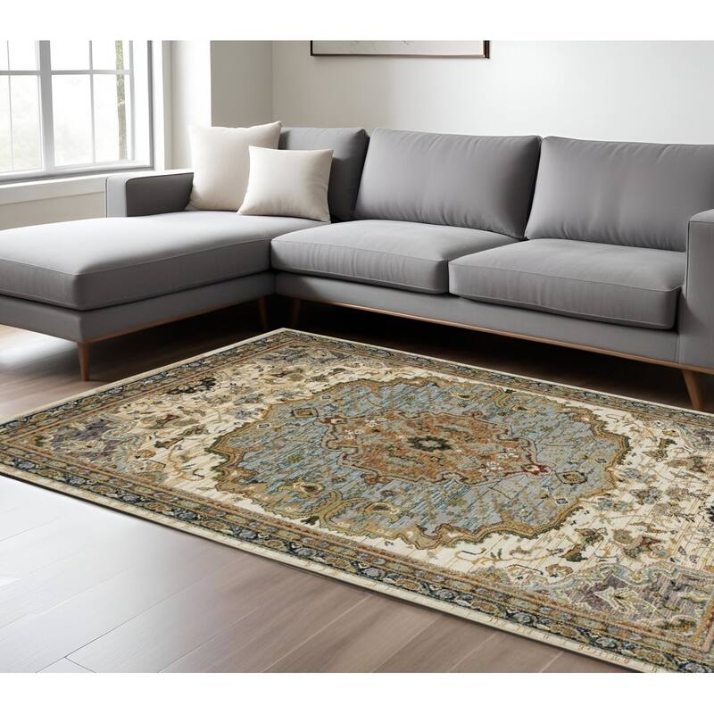 HomeRootsOriental Traditional Rectangle Area Rug - 118.11' X '78.74' X '0.55