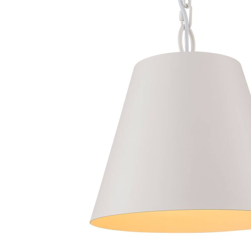 Modern Danish 1-Light White Conical Iron Kitchen Pendant Light
