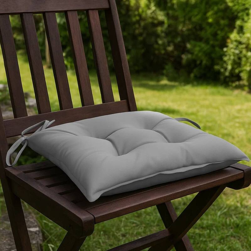 Kia Outdoor Cushion for Chair, Set of 4, 16x16 Square, Gray Fabric