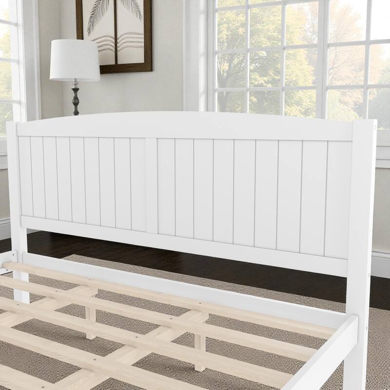 Solid Wood Platform Bed Frame with Support Slats, Strong Structure, No Box Spring Needed Modern Bedroom Furniture