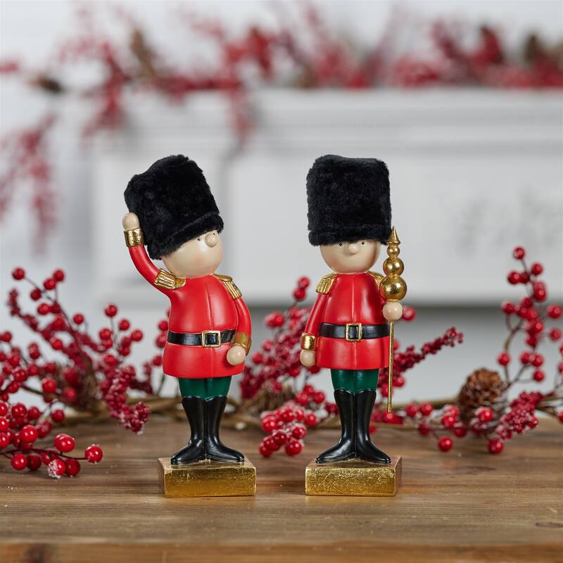 Holiday Nutcracker Soldier Figurine (Set of 2) - N/A