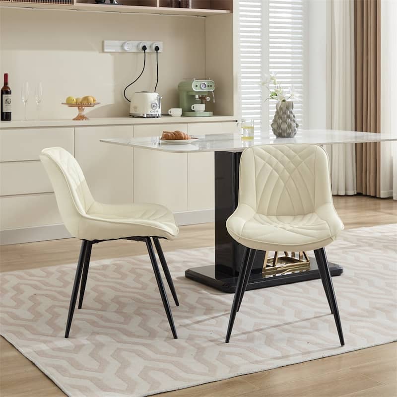 Dining Chairs,Kitchen Chair Upholstered Faux Leather Dinner Chair 2PCS