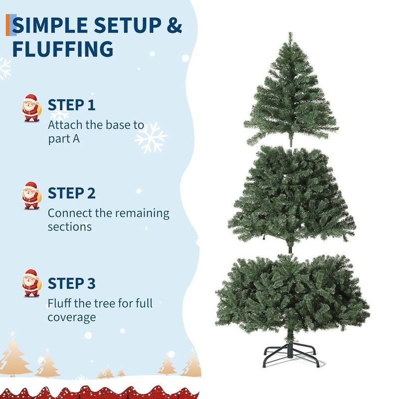 7.5 Ft Traditional Artificial Christmas Tree for Living Room Office Party - N/A