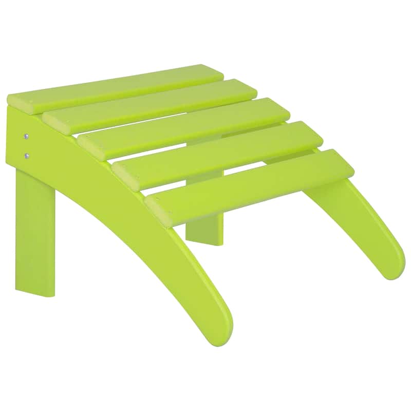 Polytrends Laguna Hdpe All Weather Outdoor Patio Foldable Adirondack Chairs With Ottomans (5-Piece Set)