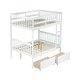preview thumbnail 8 of 34, Full Over Full Rubber Wood Convertible into 2 Full Beds Bunk Bed with 2 Drawers ,Ladder and Safety Guardrails