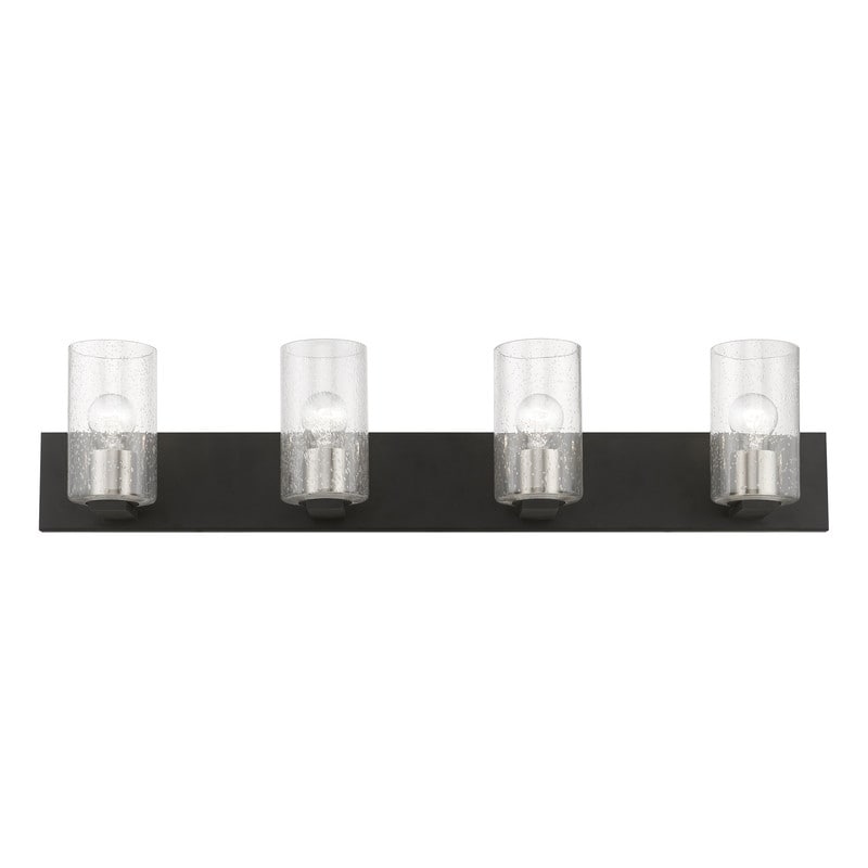 Livex Lighting 4-light Black Finish Vanity Sconce, 18474-04 - 35.5" W X 7.75" H X 5" EXT