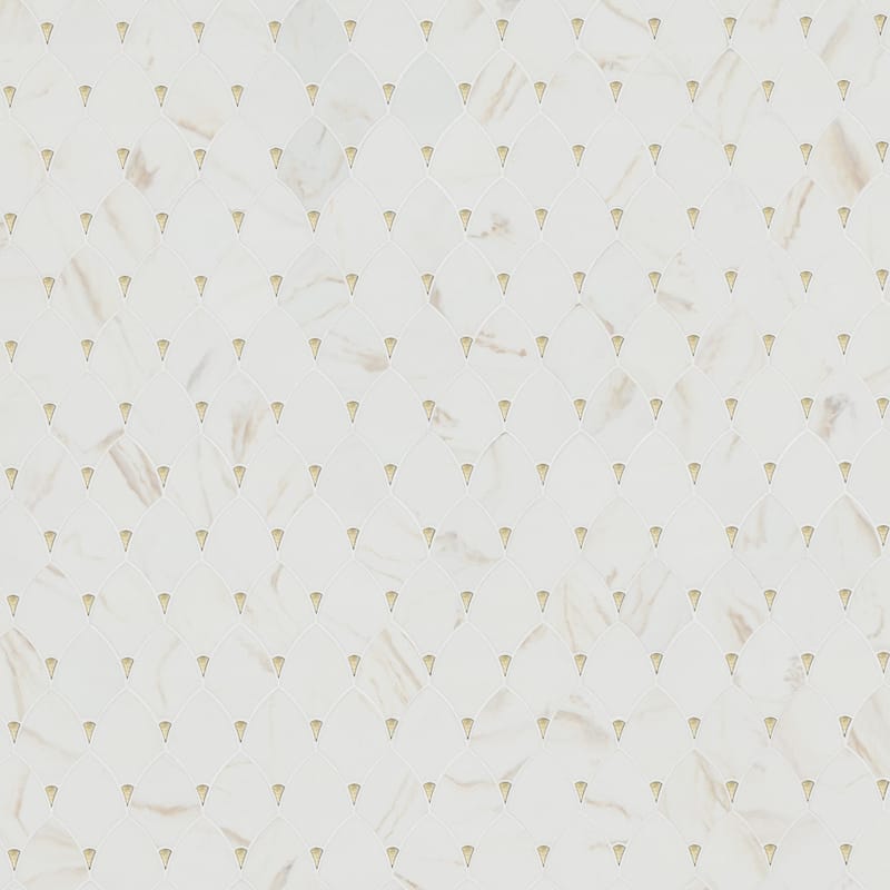 Ackland AKM-GM-10X12SEX-CA 10" x 12" Glass Wave Floor and Wall Mosaic - Satin Aurelia - Satin Aurelia