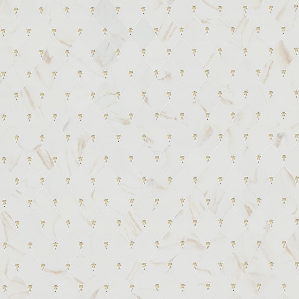 Ackland AKM-GM-10X12SEX-CA 10" x 12" Glass Wave Floor and Wall Mosaic - Satin Aurelia