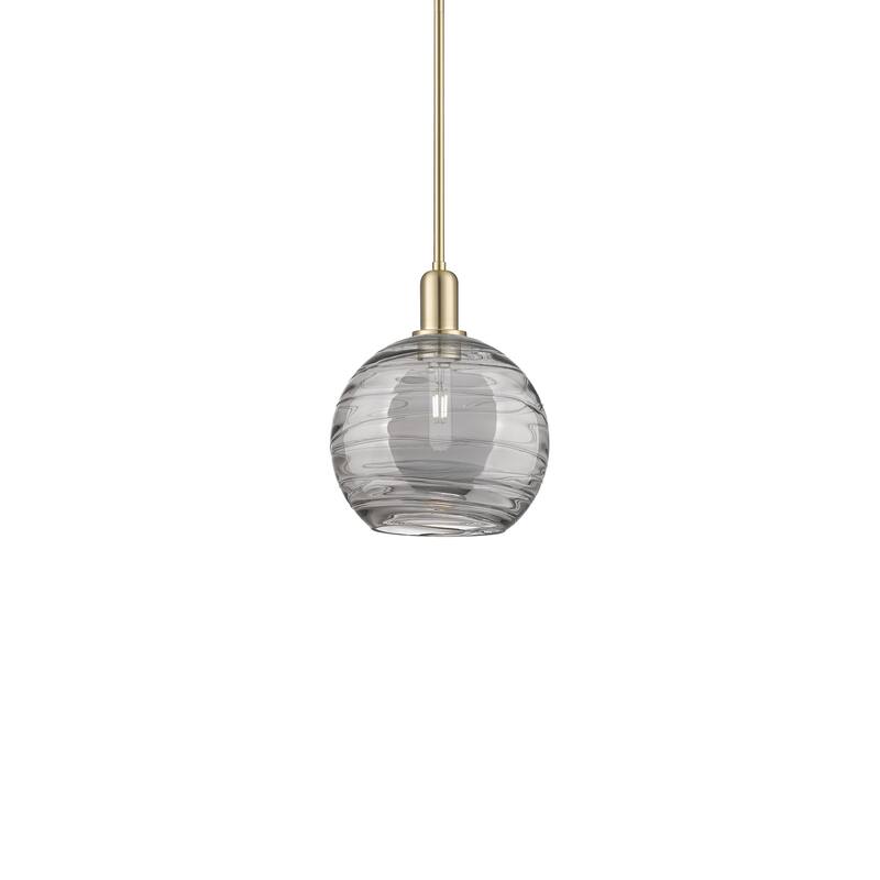 Innovations Lighting 716-1S-13-10 Athens Deco Swirl Pendant Athens - Champagne Bronze / Light Smoke Deco Swirl
