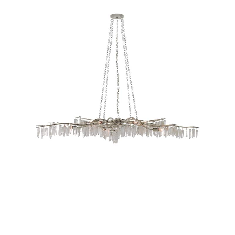 Currey & Company Forest Light Silver Chandelier - 8"h x 62"dia