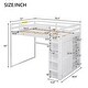 preview thumbnail 6 of 8, Wood Full Size Loft Bed with Built-in Wardrobe and Storage Shelves, Led light