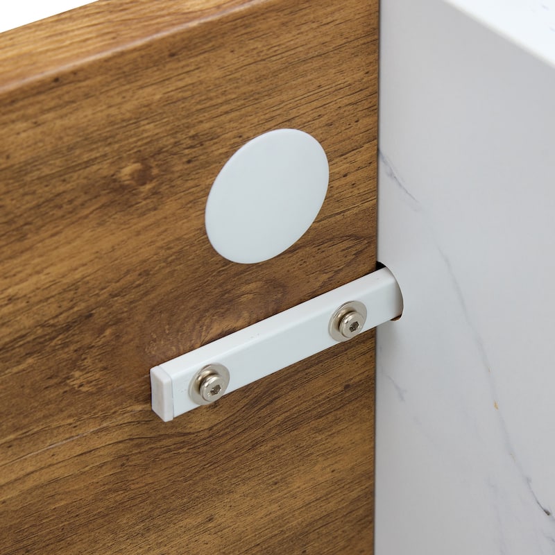 Anmytek 55x31.5" Stylish Modern Farmhouse Square Dining Table with Marble-Style Legs, Seats 4-6