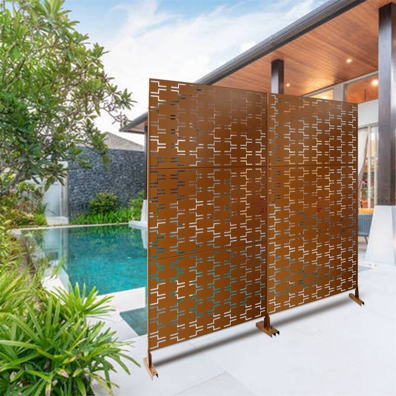 Outdoor & Indoor Privacy Screen Metal Privacy Screen 76" H×48" W