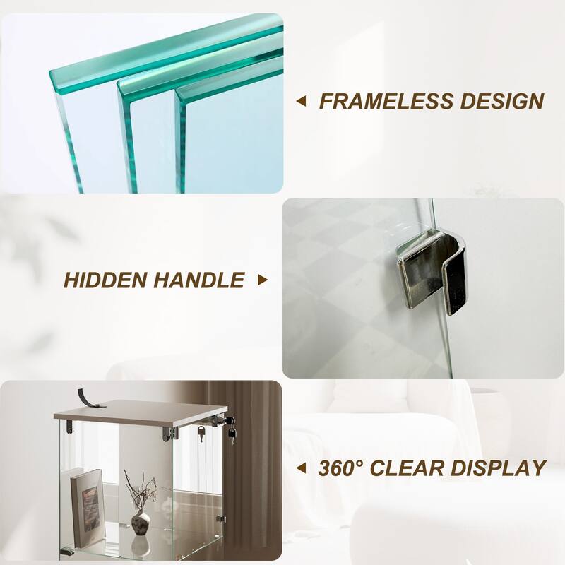 4-Shelf Glass Display Cabinet with Lock, 64"H Freestanding Curio Display Showcase for Collectibles