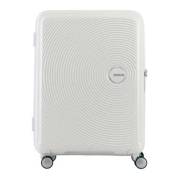 american tourister white suitcase