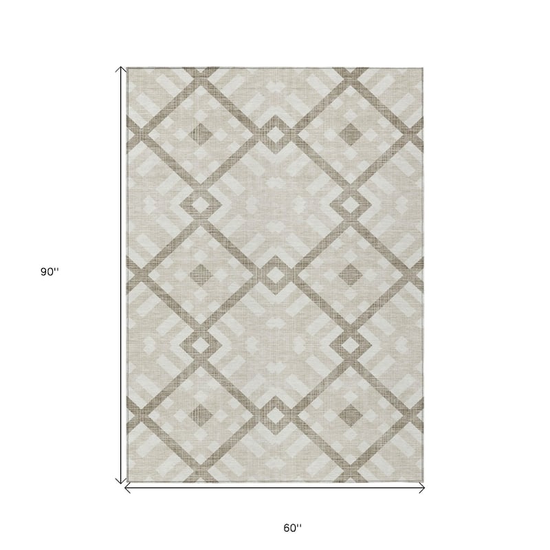HomeRoots Geometric Transitional Rectangle Outdoor Rug