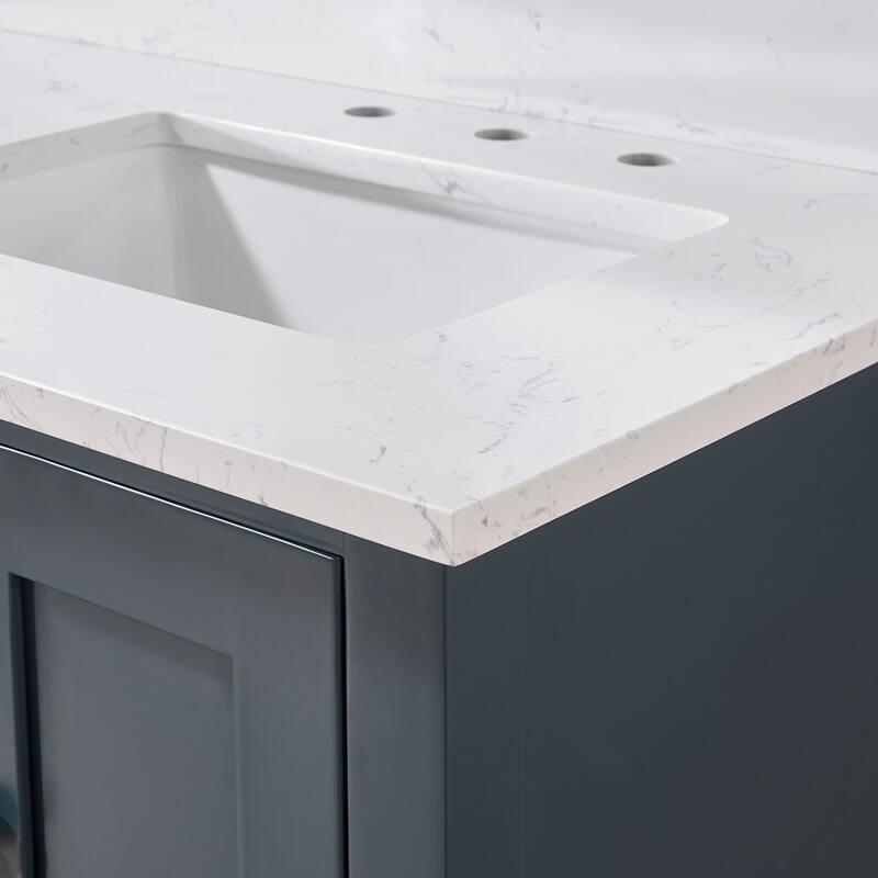 Altair Trento Bathroom Vanity Countertop in Aosta White Finish Without Vanity