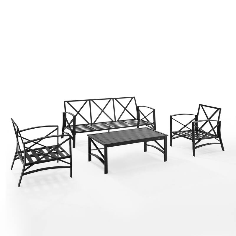 Crosley Kaplan 4Pc Outdoor Sofa Patio Furniture Set - 147 W x 68.5 D x 32 H